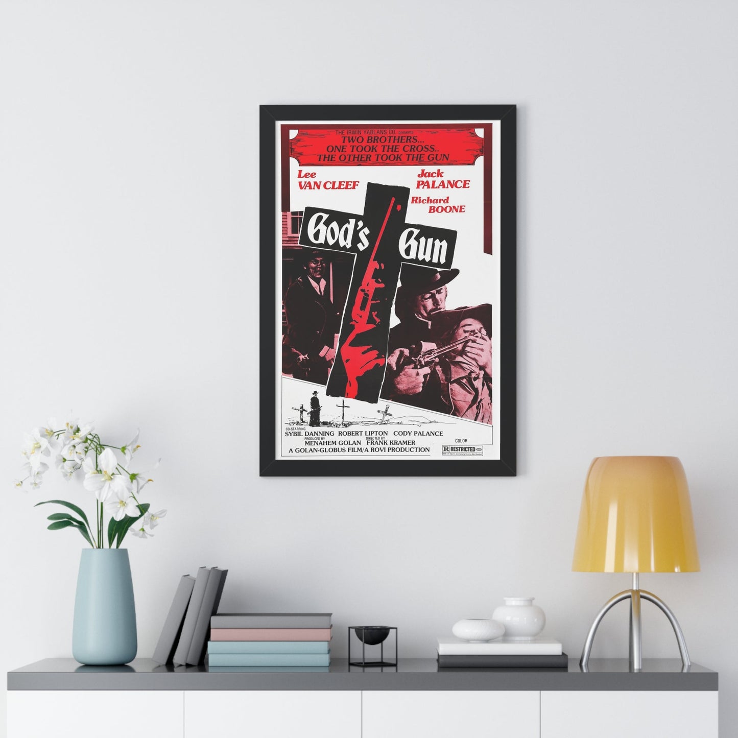 GOD'S GUN 1975 - Framed Movie Poster-The Sticker Space