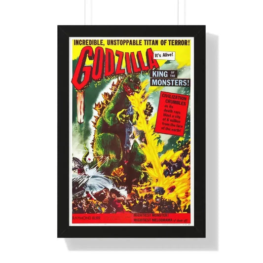 GODZILLA 1954 - Framed Movie Poster 16″ x 24″ Black - The Sticker Space