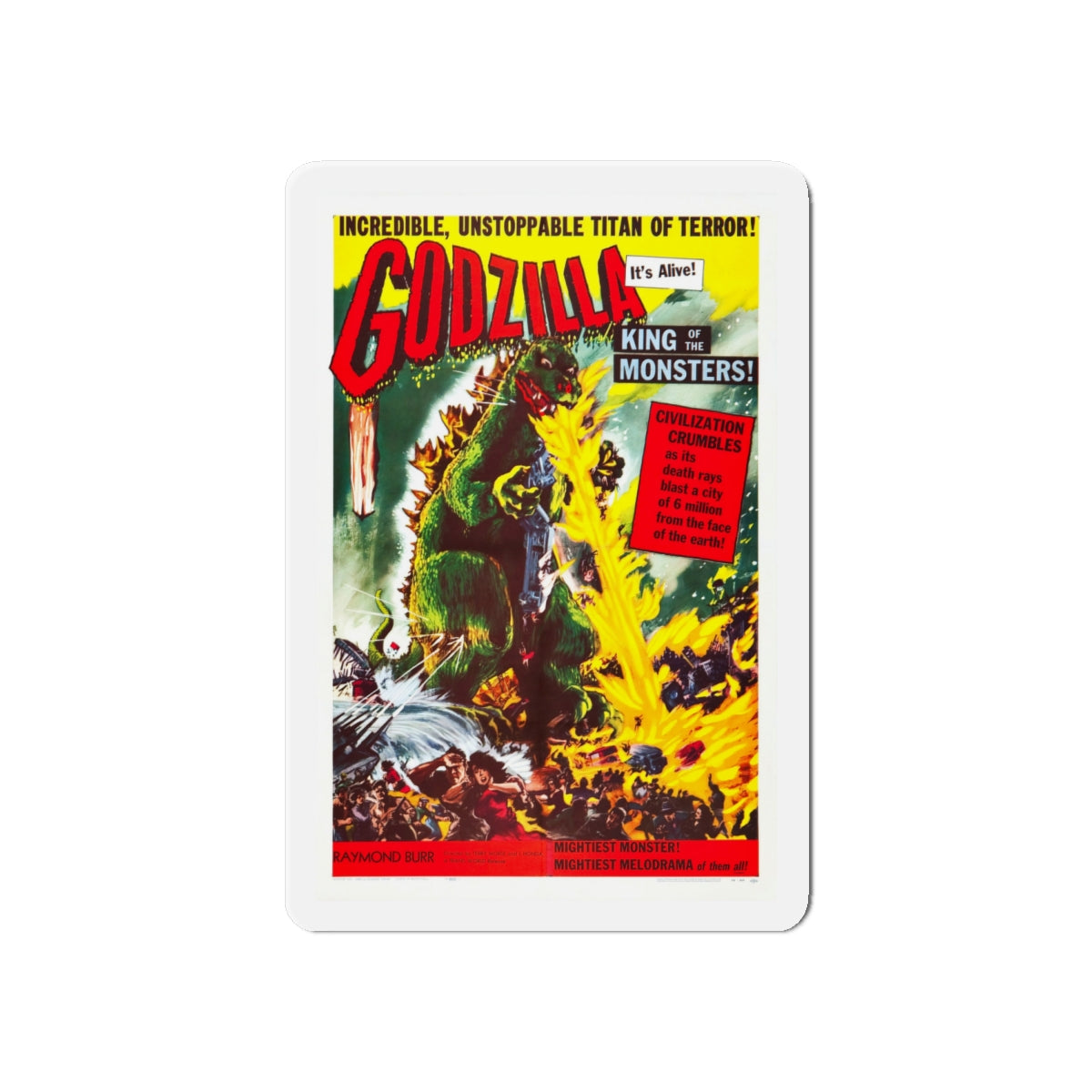 GODZILLA 1954 Movie Poster - Die-Cut Magnet-6 × 6"-The Sticker Space