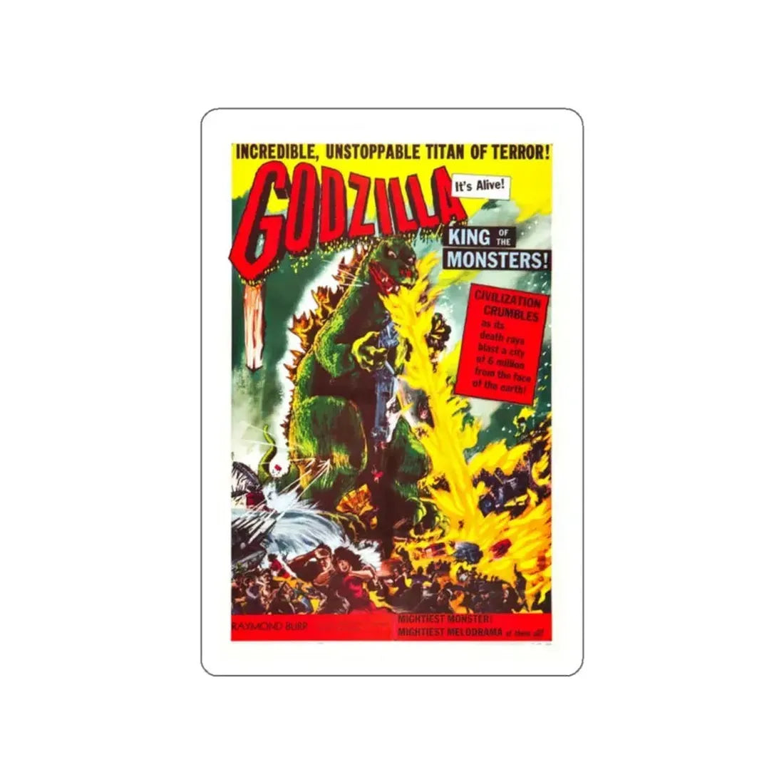 GODZILLA 1954 Movie Poster STICKER Vinyl Die-Cut Decal 2 Inch - The Sticker Space