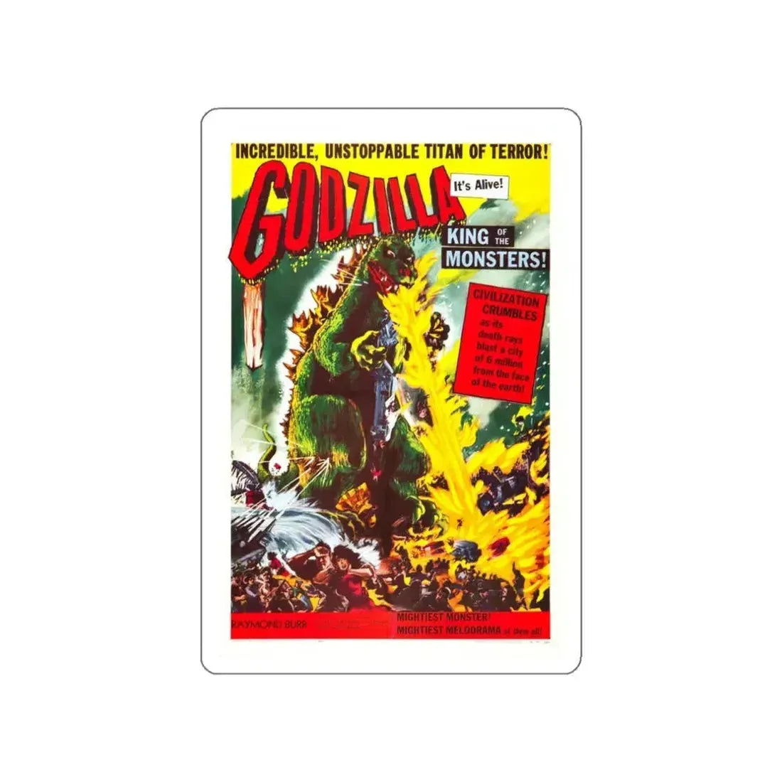 GODZILLA 1954 Movie Poster STICKER Vinyl Die-Cut Decal 3 Inch - The Sticker Space