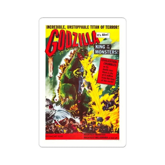 GODZILLA 1954 Movie Poster - STICKER Vinyl Kiss-Cut Decal 2 Inch White - The Sticker Space