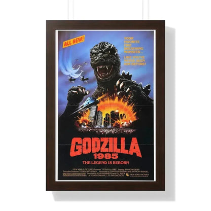 GODZILLA 1985 - Framed Movie Poster 16″ x 24″ Walnut - The Sticker Space