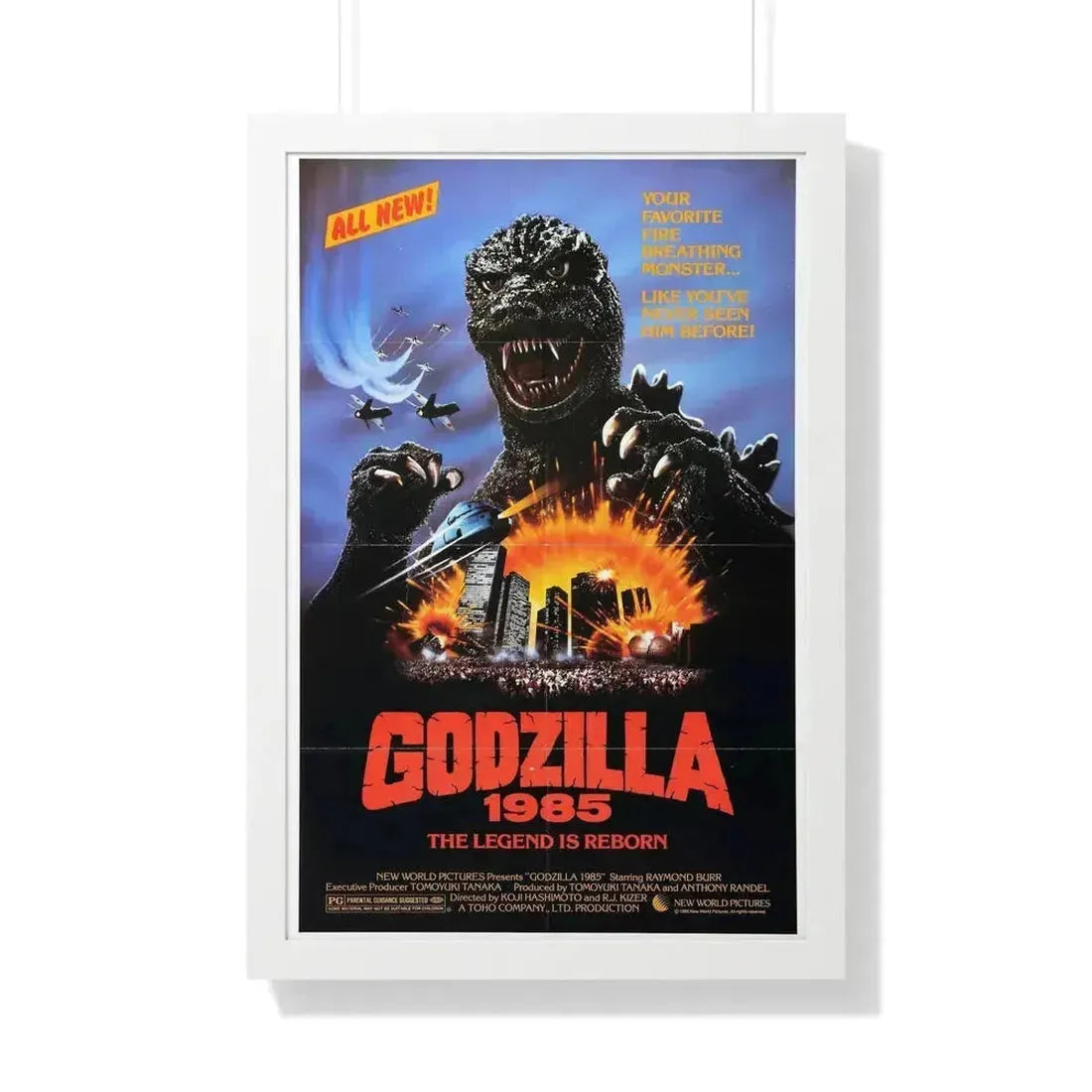 GODZILLA 1985 - Framed Movie Poster 20" x 30" White - The Sticker Space