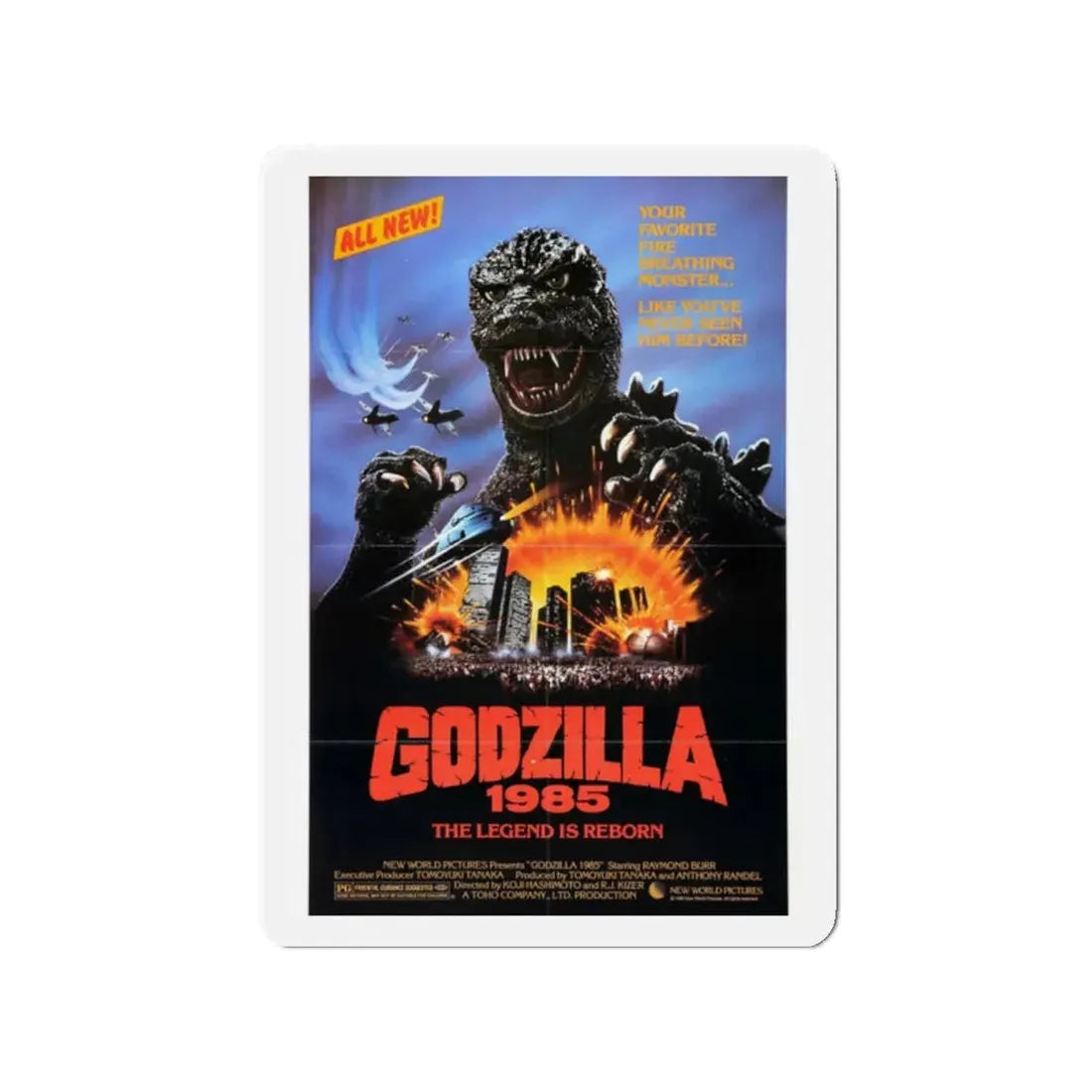 GODZILLA 1985 Movie Poster - Refrigerator Magnet 2 Inch - The Sticker Space