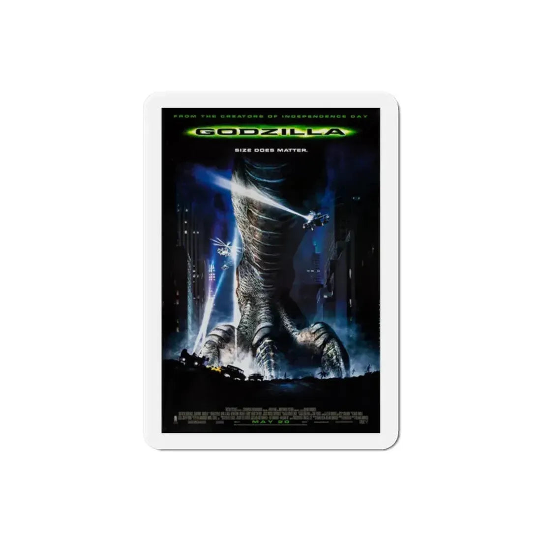 Godzilla 1998 Movie Poster Refrigerator Magnet 2 Inch - The Sticker Space
