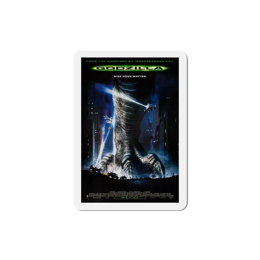 Godzilla 1998 Movie Poster Refrigerator Magnet 4 Inch - The Sticker Space