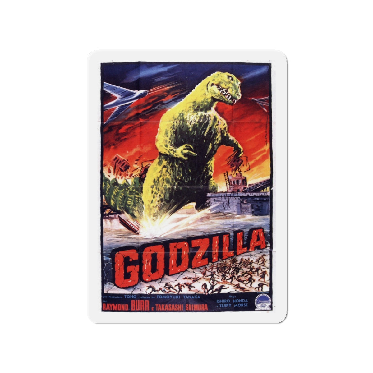 GODZILLA (2) 1954 Movie Poster - Die-Cut Magnet-3" x 3"-The Sticker Space