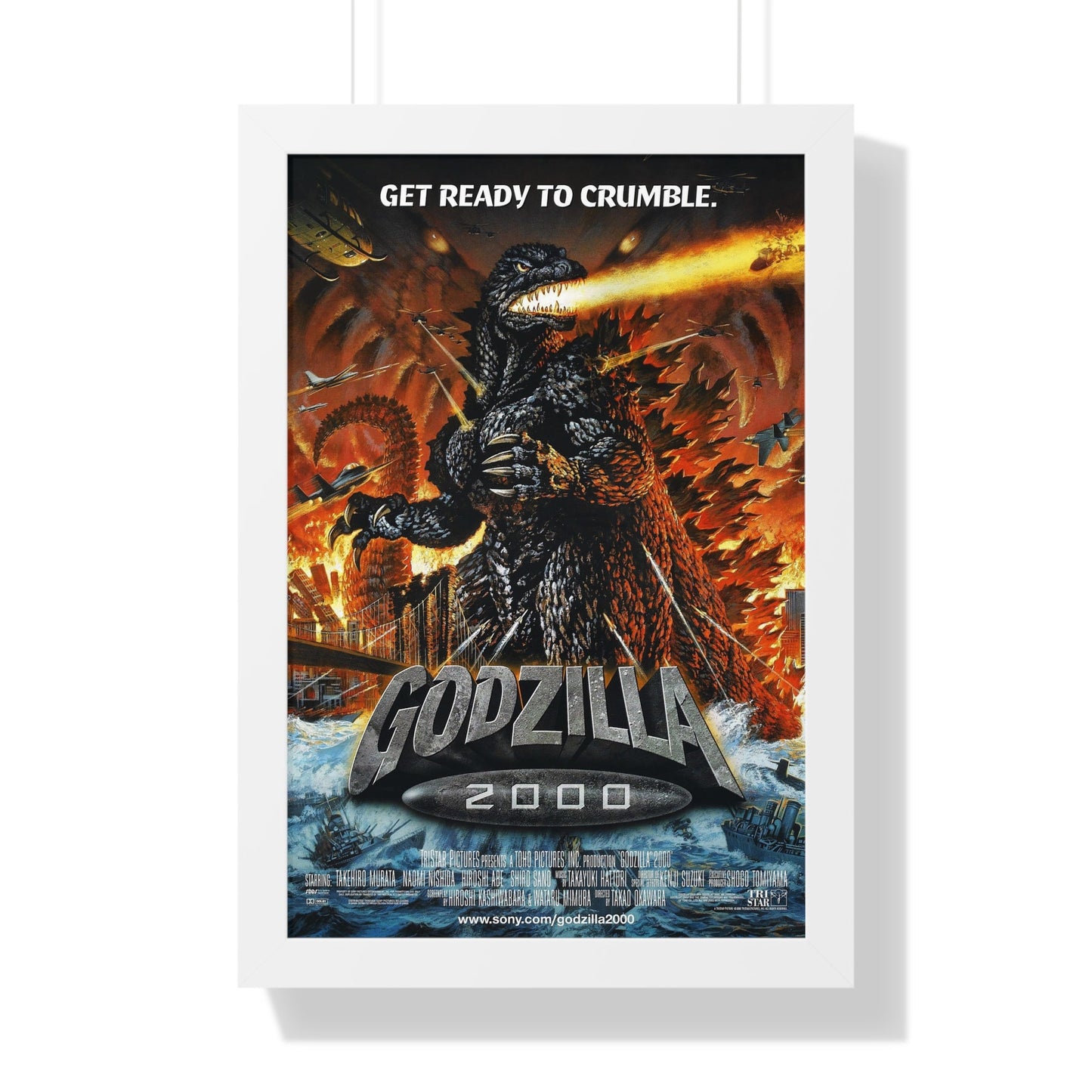 GODZILLA 2000 1999 - Framed Movie Poster-16″ x 24″-The Sticker Space