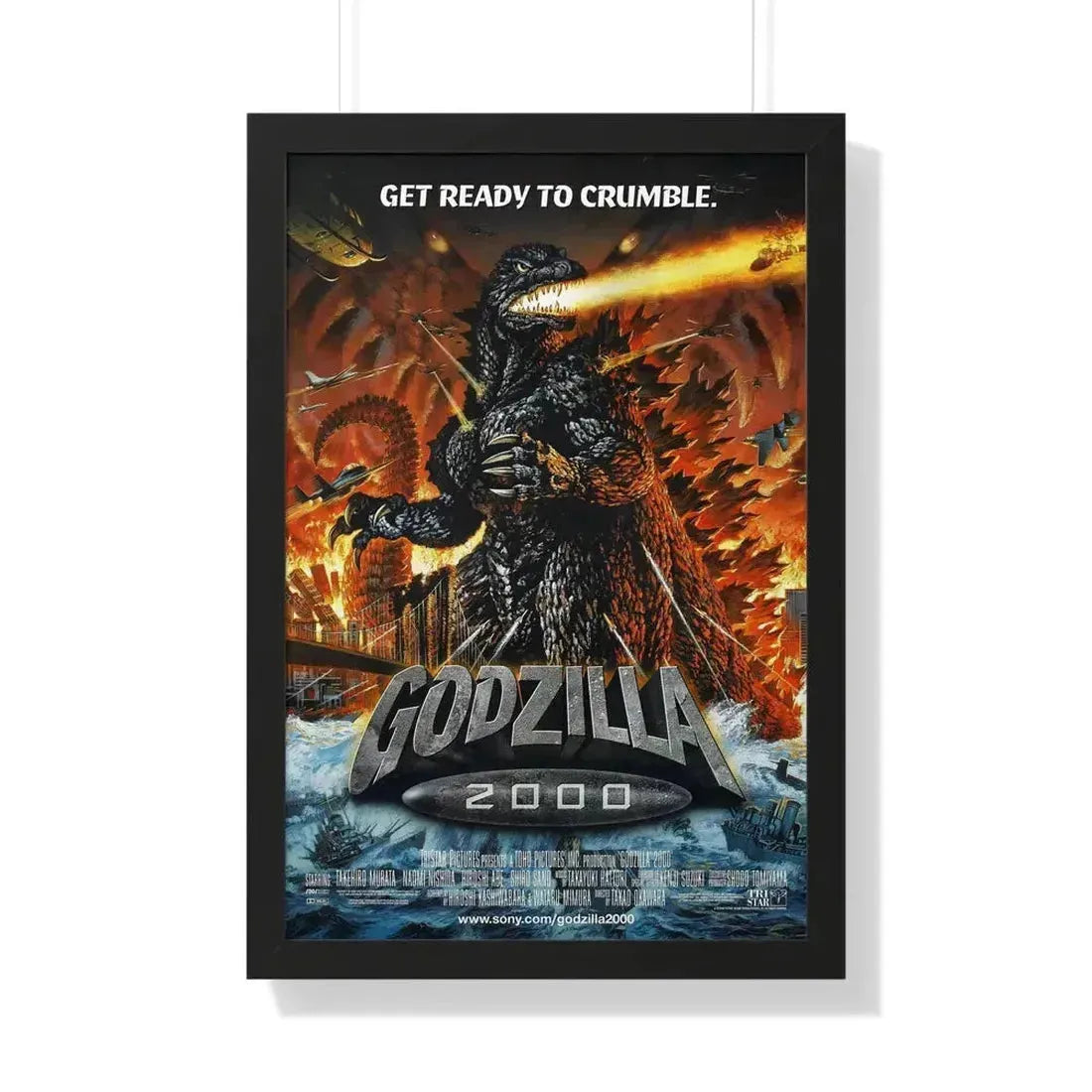 GODZILLA 2000 1999 - Framed Movie Poster 20" x 30" Black - The Sticker Space