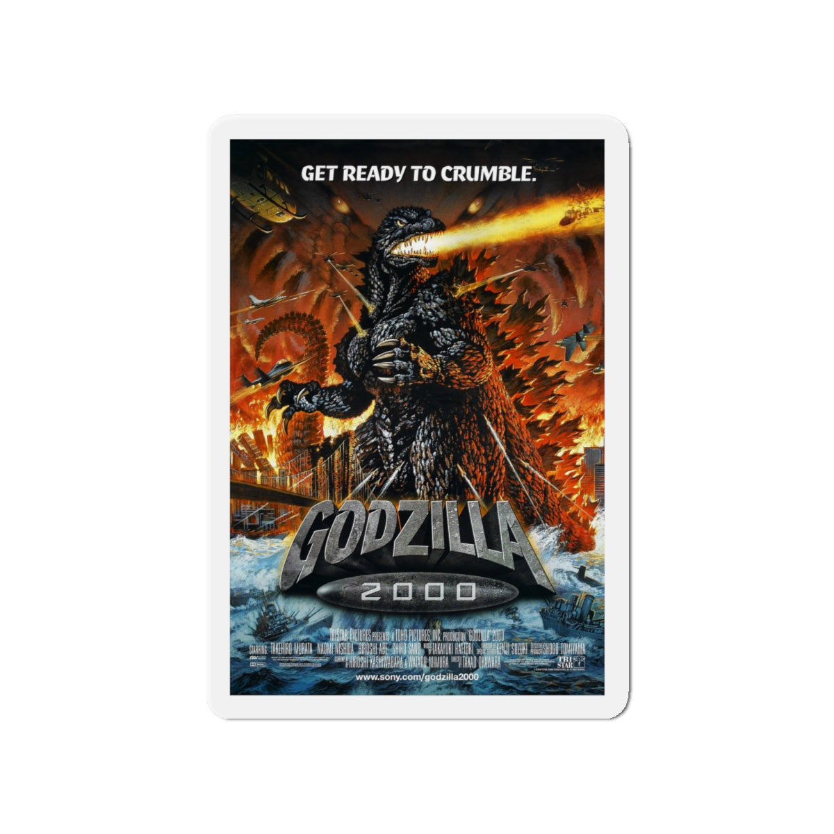 GODZILLA 2000 1999 Movie Poster - Die-Cut Magnet-4" x 4"-The Sticker Space