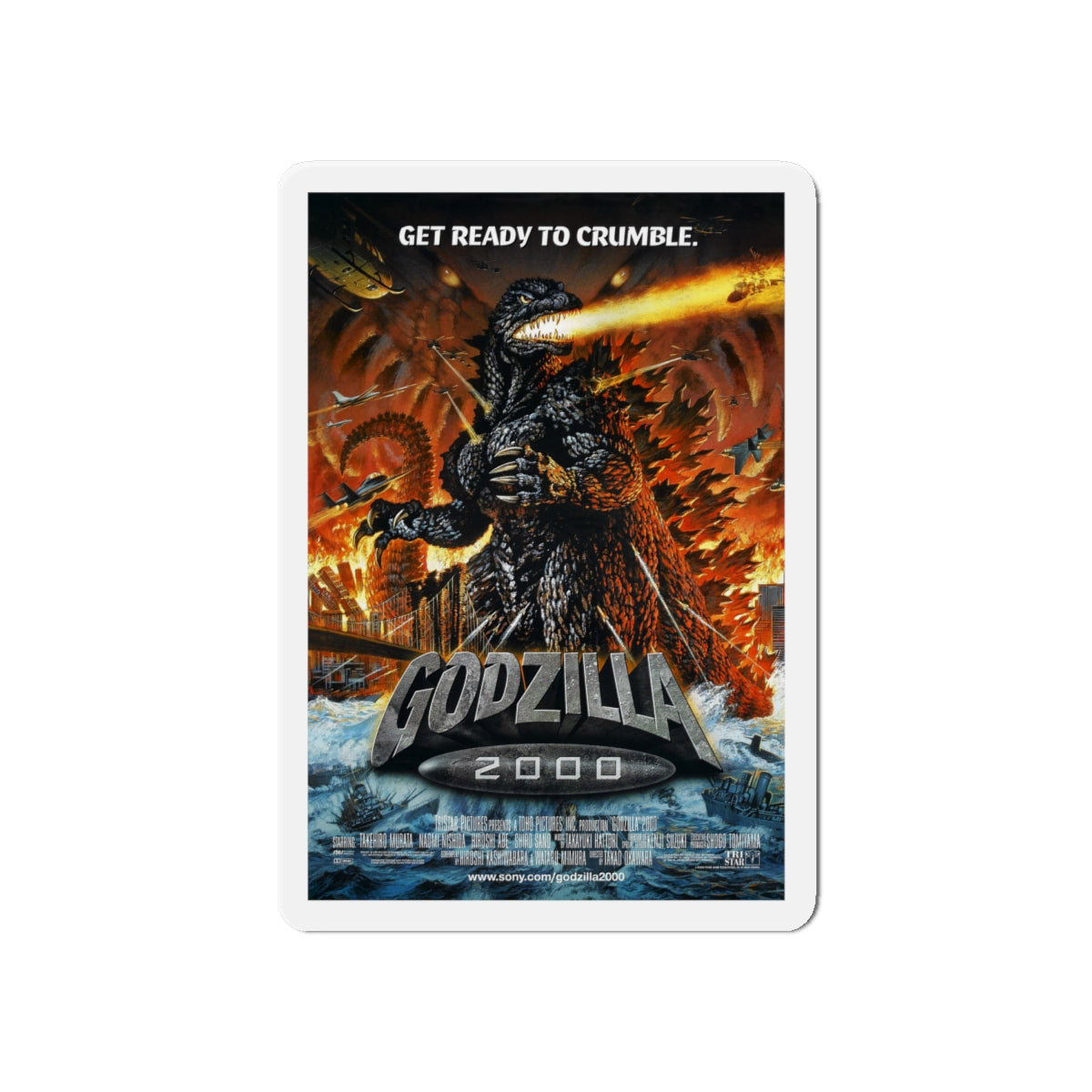 GODZILLA 2000 1999 Movie Poster - Die-Cut Magnet-6 × 6"-The Sticker Space