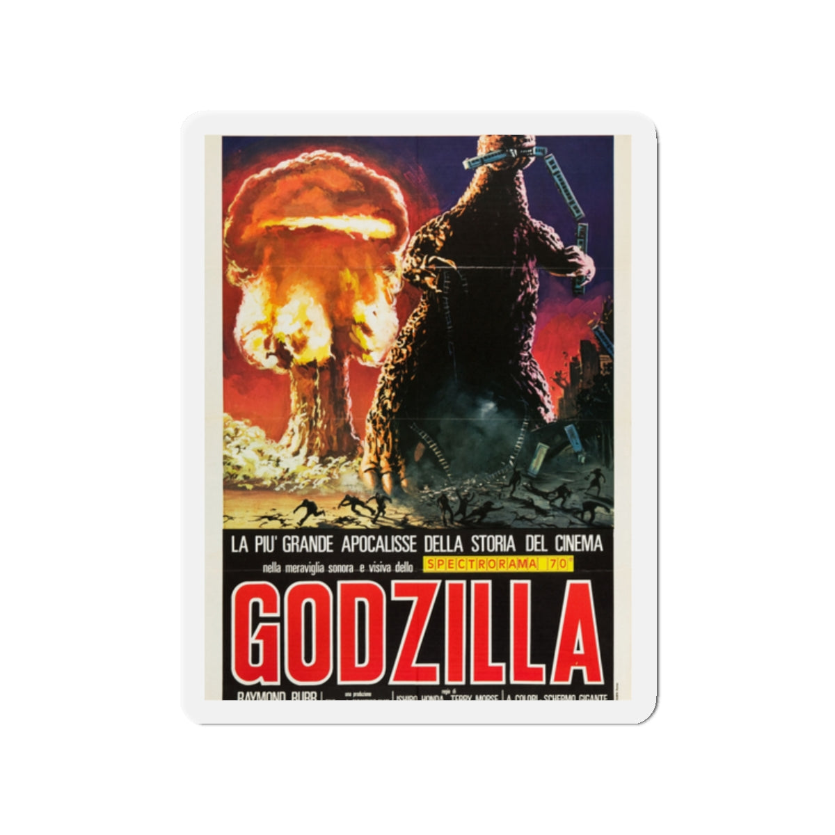 GODZILLA (COZZI) 1954 Movie Poster - Die-Cut Magnet-2" x 2"-The Sticker Space