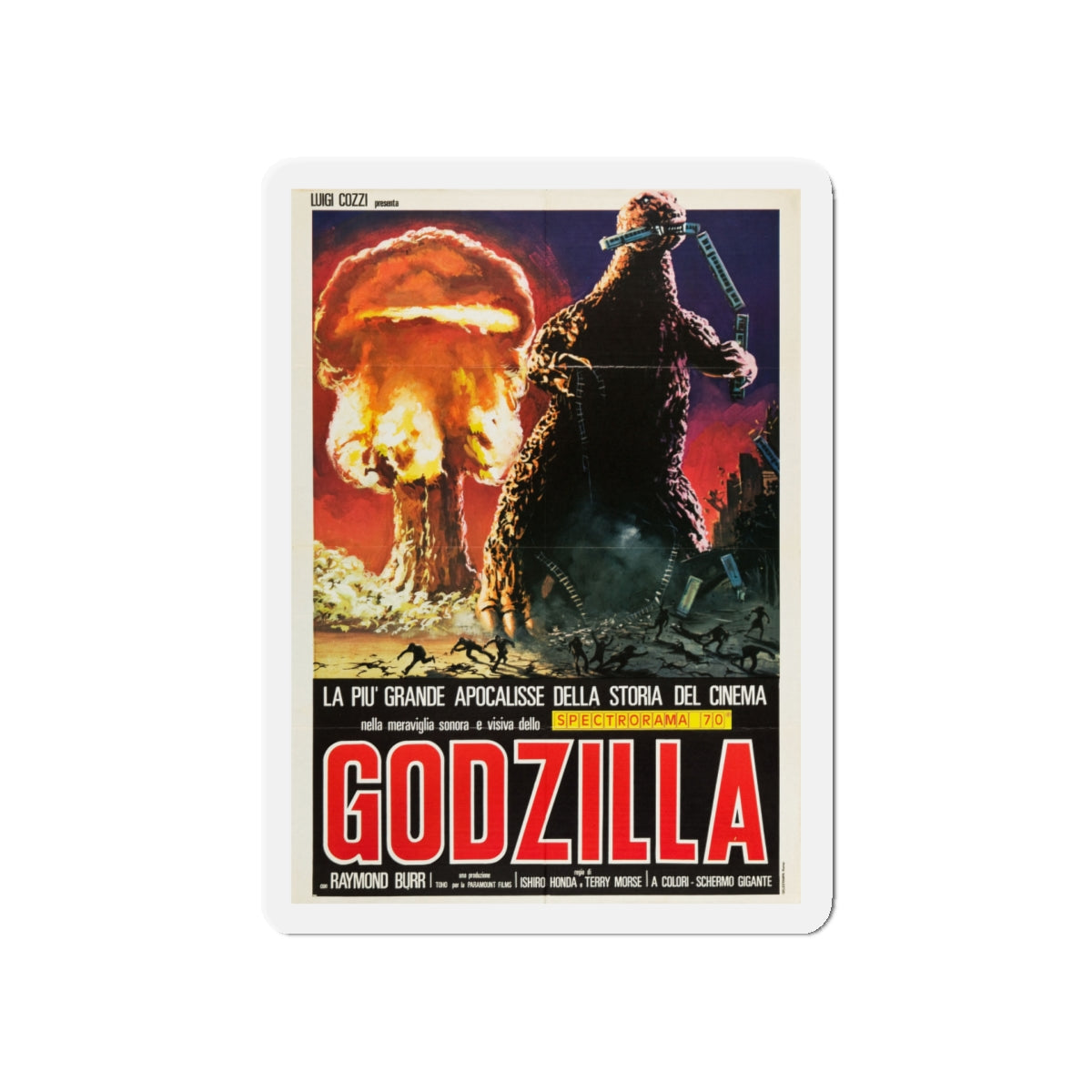 GODZILLA (COZZI) 1954 Movie Poster - Die-Cut Magnet-5" x 5"-The Sticker Space