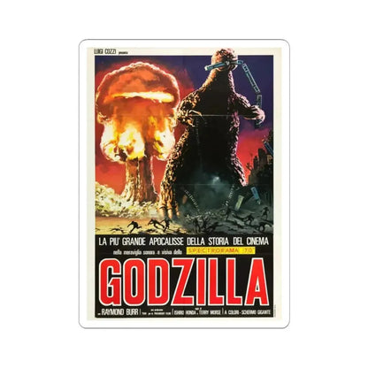 GODZILLA (COZZI) 1954 Movie Poster - STICKER Vinyl Kiss-Cut Decal 3 Inch White - The Sticker Space