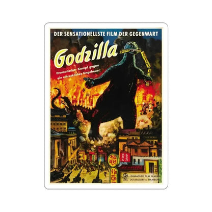 GODZILLA (GERMAN) 1954 Movie Poster - STICKER Vinyl Kiss-Cut Decal 6 Inch White - The Sticker Space