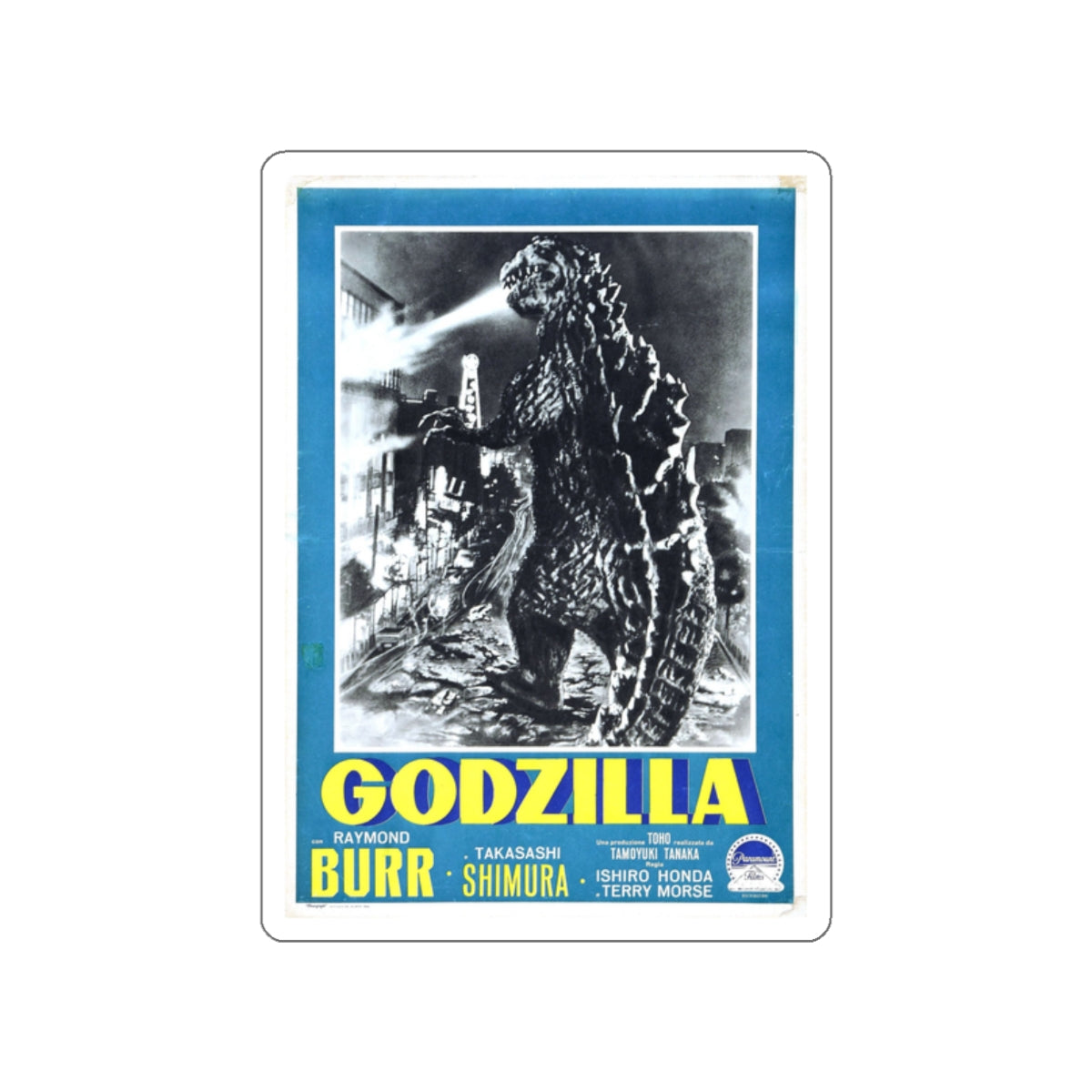 GODZILLA (ITALIAN) 2 1954 Movie Poster STICKER Vinyl Die-Cut Decal-2 Inch-The Sticker Space