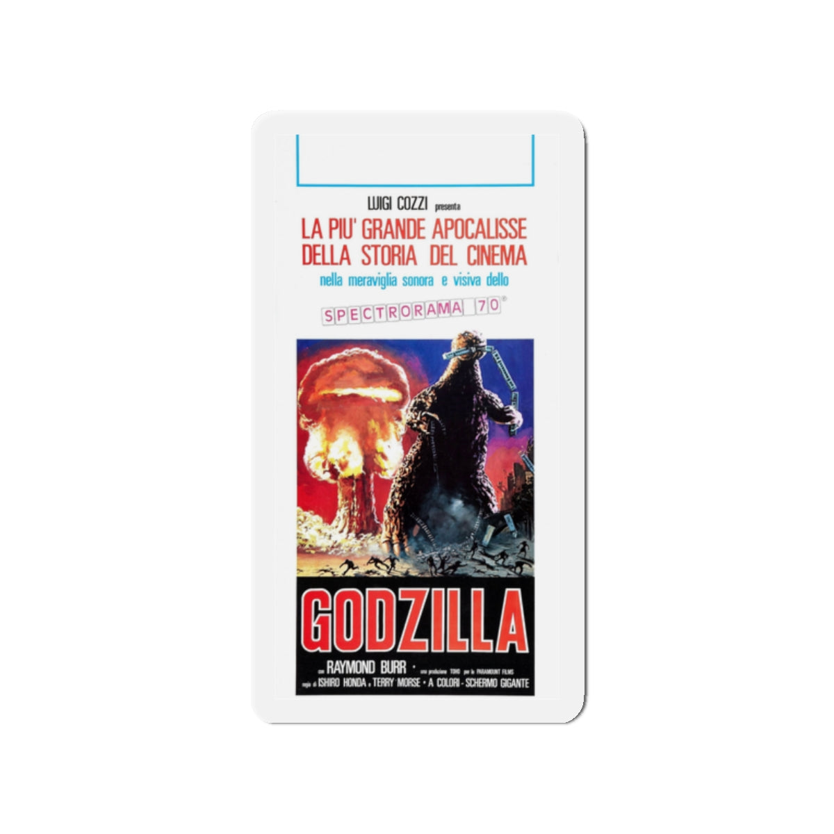 GODZILLA (ITALIAN) 3 1954 Movie Poster - Die-Cut Magnet-2" x 2"-The Sticker Space