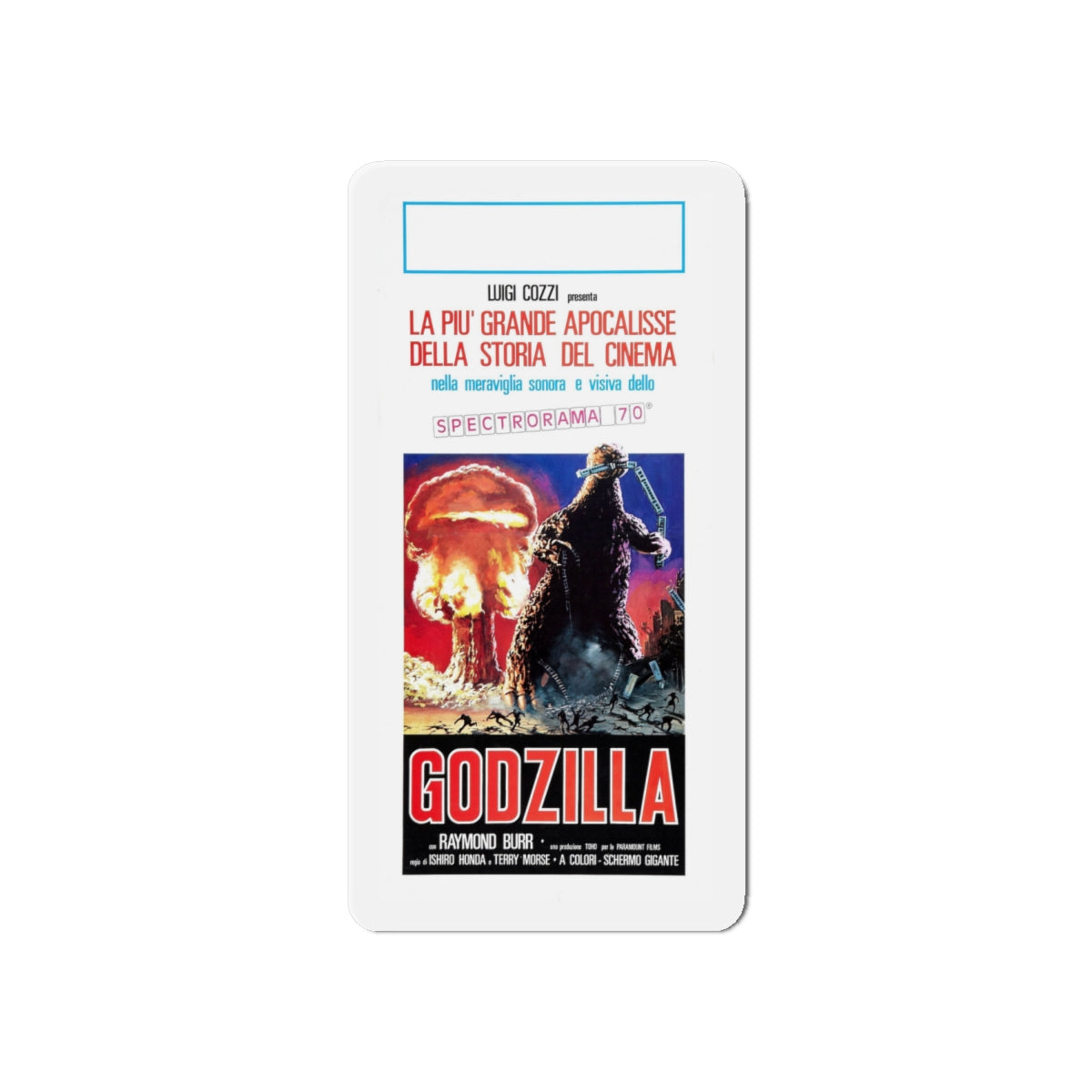 GODZILLA (ITALIAN) 3 1954 Movie Poster - Die-Cut Magnet-6 × 6"-The Sticker Space