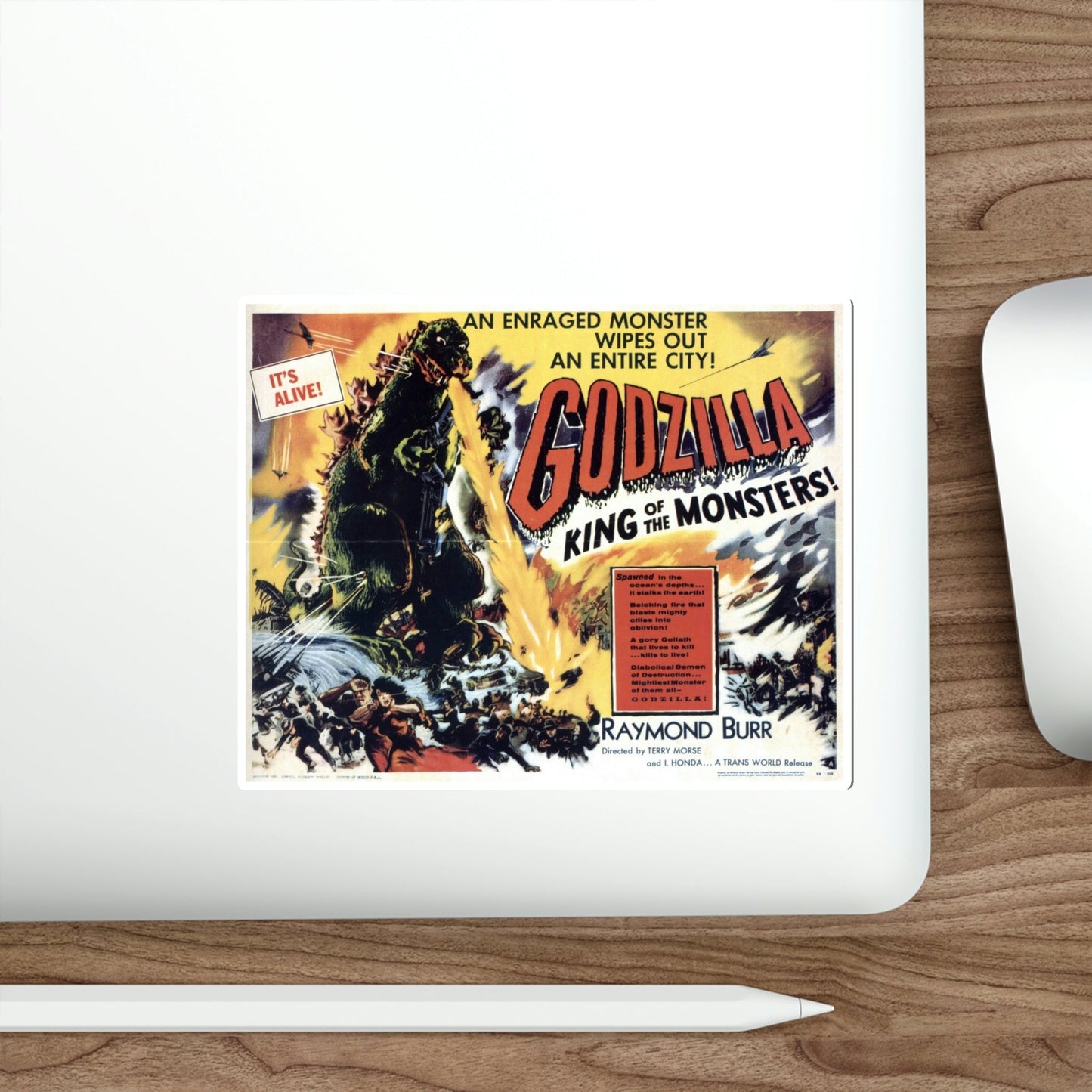 Godzilla King of the Monsters 1956 Movie Poster STICKER Vinyl Die-Cut Decal-The Sticker Space