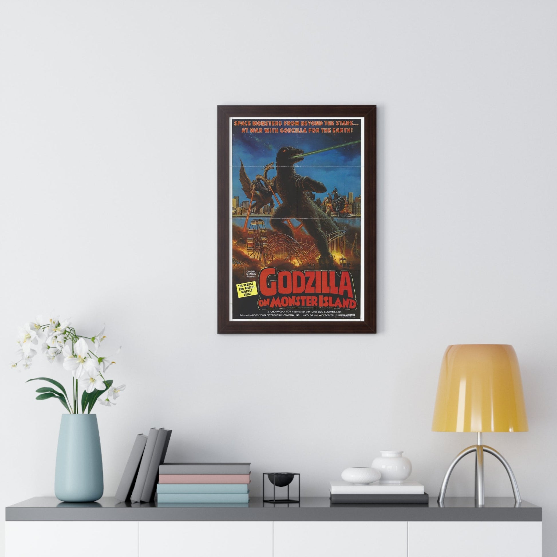 GODZILLA ON MONSTER ISLAND 1972 - Framed Movie Poster-The Sticker Space