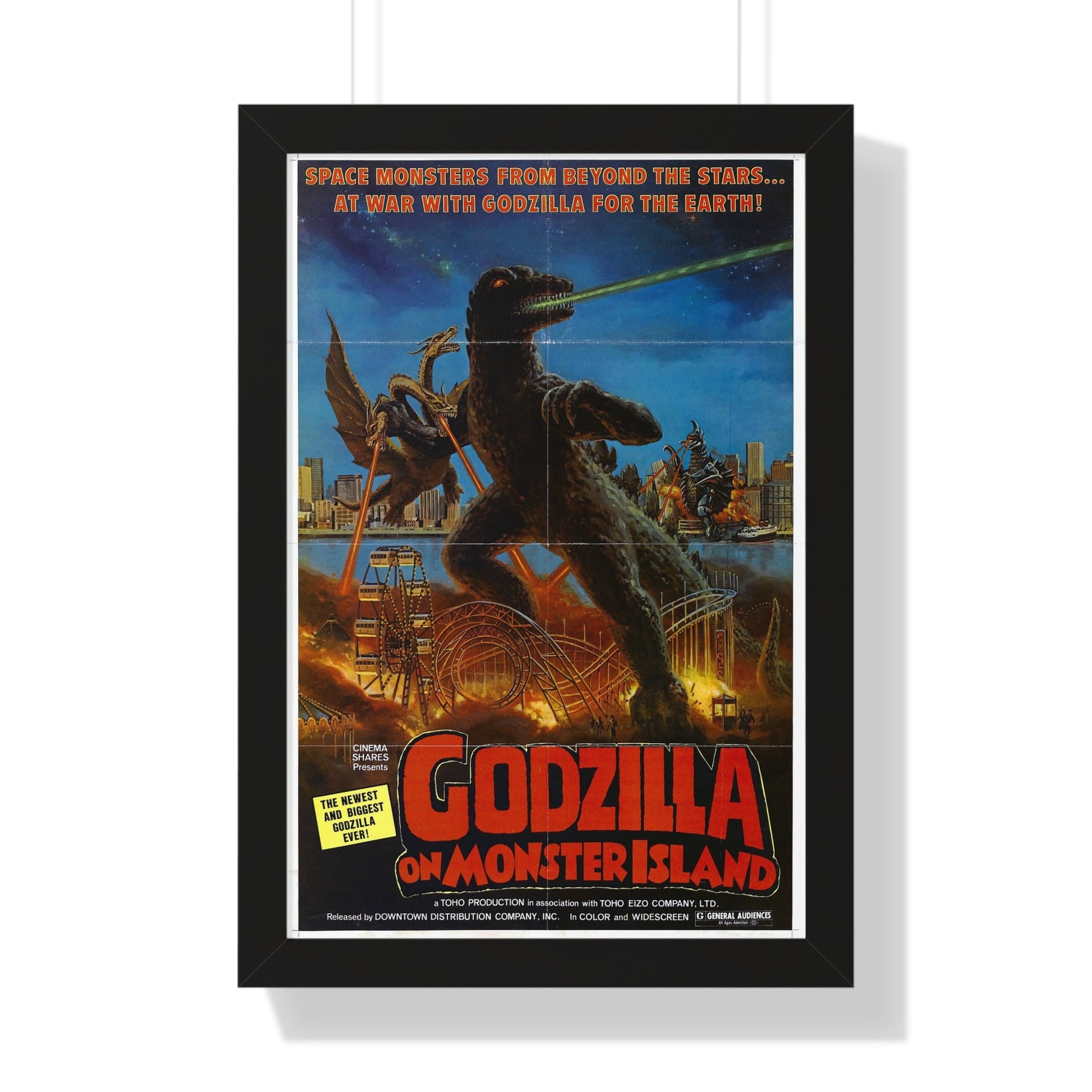 GODZILLA ON MONSTER ISLAND 1972 - Framed Movie Poster-16″ x 24″-The Sticker Space