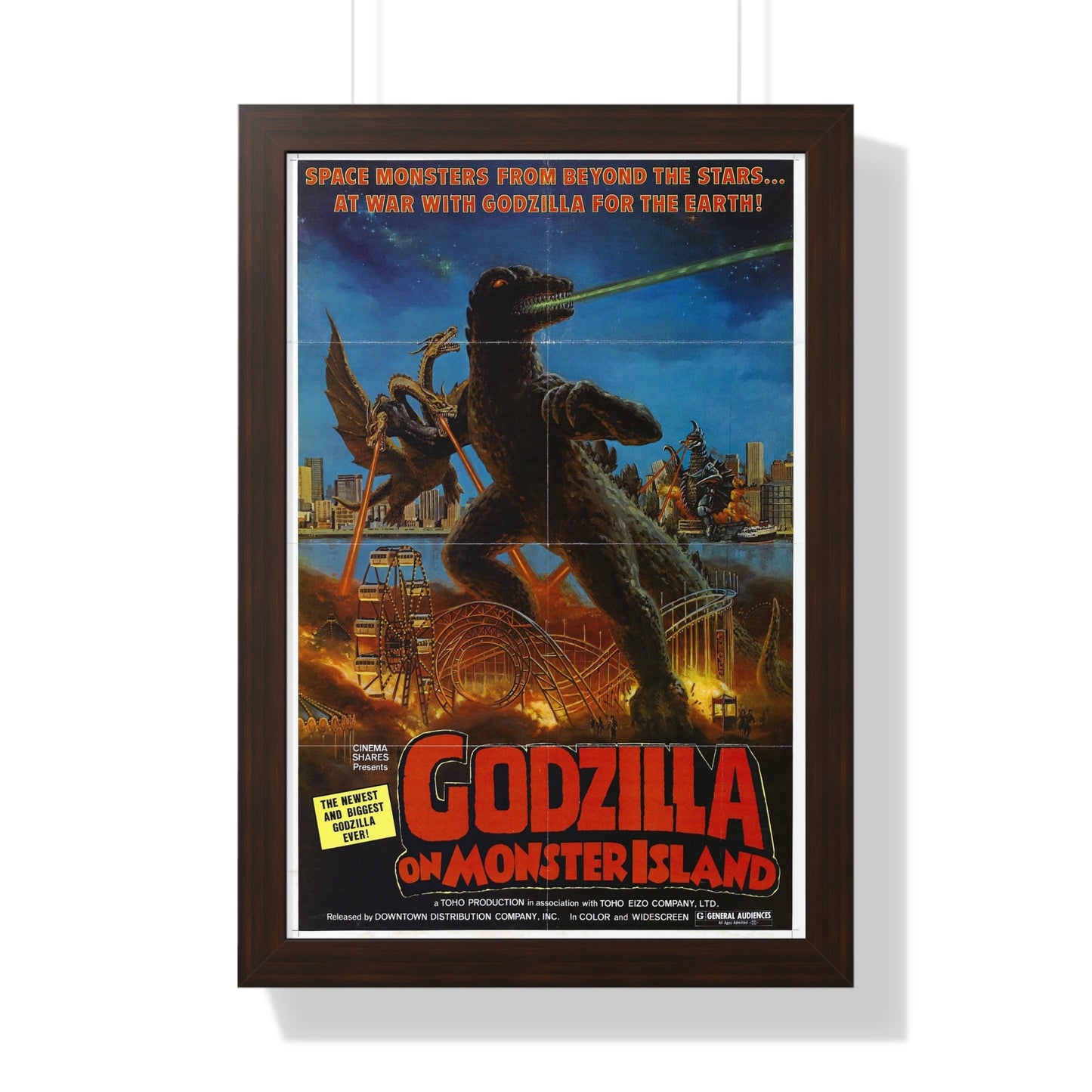 GODZILLA ON MONSTER ISLAND 1972 - Framed Movie Poster-16″ x 24″-The Sticker Space