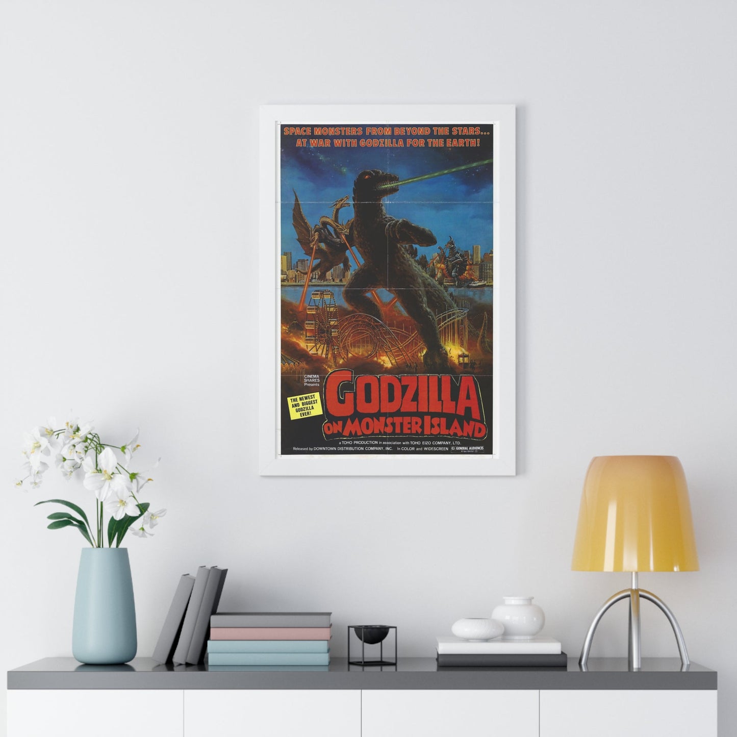 GODZILLA ON MONSTER ISLAND 1972 - Framed Movie Poster-The Sticker Space