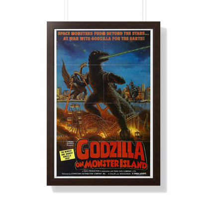 GODZILLA ON MONSTER ISLAND 1972 - Framed Movie Poster-20" x 30"-The Sticker Space