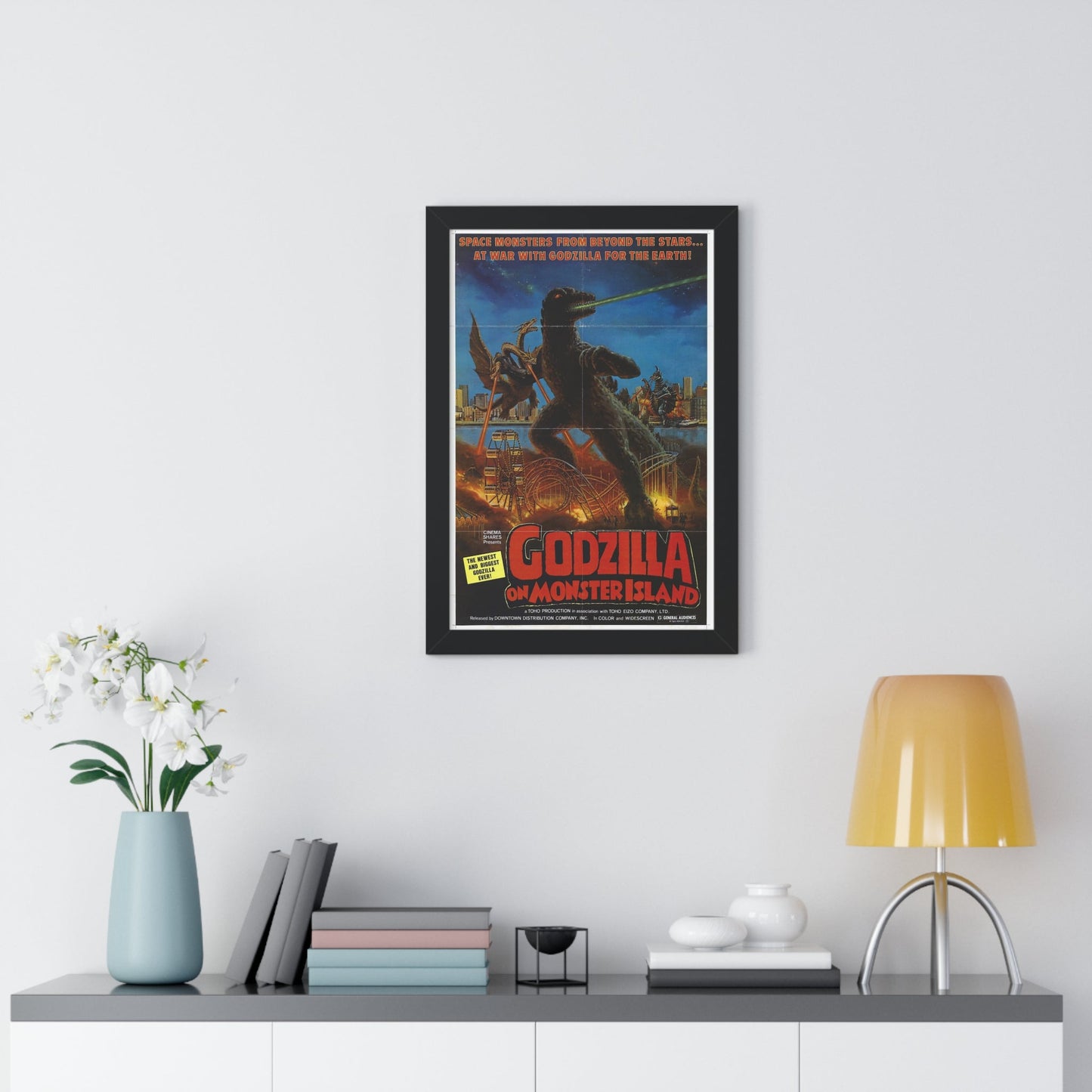 GODZILLA ON MONSTER ISLAND 1972 - Framed Movie Poster-The Sticker Space