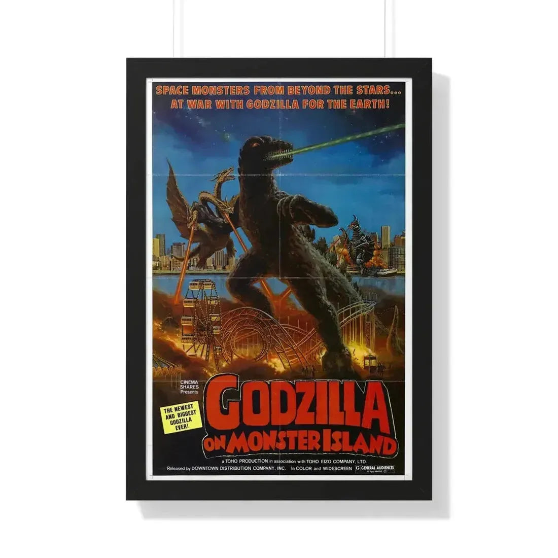 GODZILLA ON MONSTER ISLAND 1972 - Framed Movie Poster - The Sticker Space