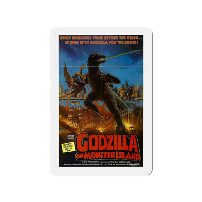 GODZILLA ON MONSTER ISLAND 1972 Movie Poster - Die-Cut Magnet-3" x 3"-The Sticker Space