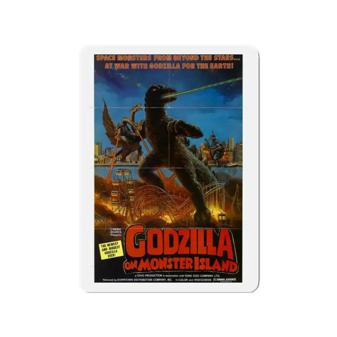 GODZILLA ON MONSTER ISLAND 1972 Movie Poster - Refrigerator Magnet 2 Inch - The Sticker Space