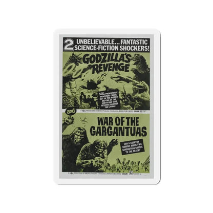 GODZILLA'S REVENGE + WAR OF THE GARGANTUAS 1969 Movie Poster - Refrigerator Magnet 3 Inch - The Sticker Space
