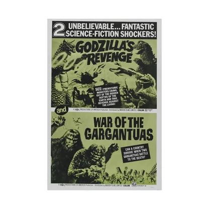 GODZILLA'S REVENGE + WAR OF THE GARGANTUAS 1969 - Paper Movie Poster - The Sticker Space