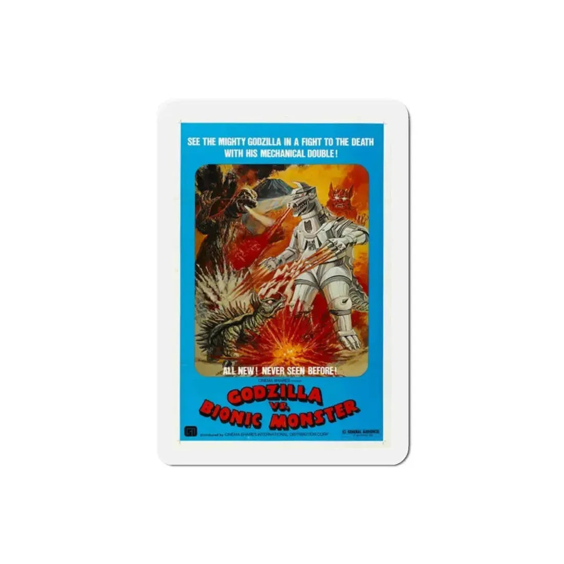 Godzilla vs Bionic Monster 1977 Movie Poster Refrigerator Magnet 2 Inch - The Sticker Space