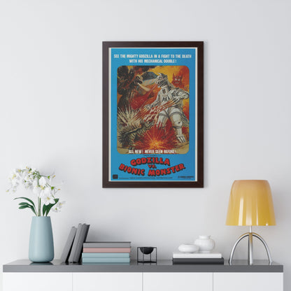 GODZILLA VS BIONIC MONSTER (GODZILLA VS MECHAGODZILLA) 1974 - Framed Movie Poster-The Sticker Space