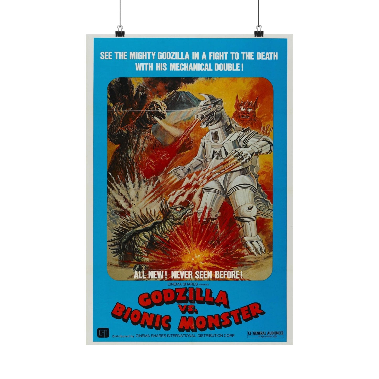 GODZILLA VS BIONIC MONSTER (GODZILLA VS MECHAGODZILLA) 1974 - Paper Movie Poster-16″ x 24″-The Sticker Space