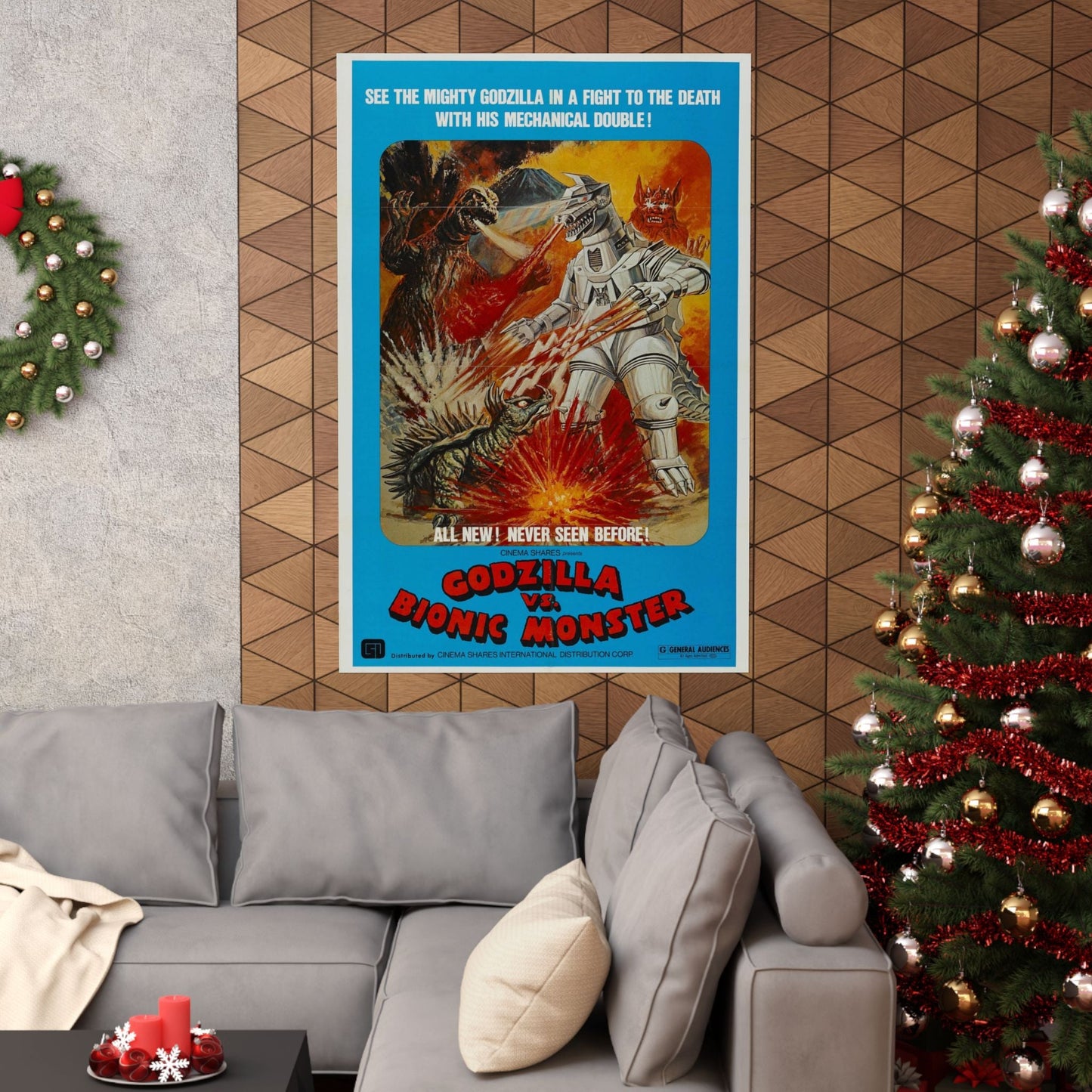 GODZILLA VS BIONIC MONSTER (GODZILLA VS MECHAGODZILLA) 1974 - Paper Movie Poster-The Sticker Space