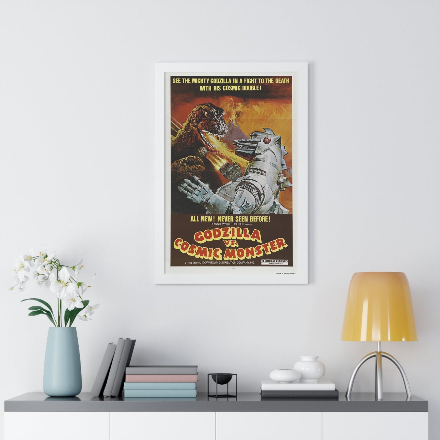 GODZILLA VS BIONIC MONSTER (GODZILLA VS MECHAGODZILLA) (2) 1974 - Framed Movie Poster-The Sticker Space