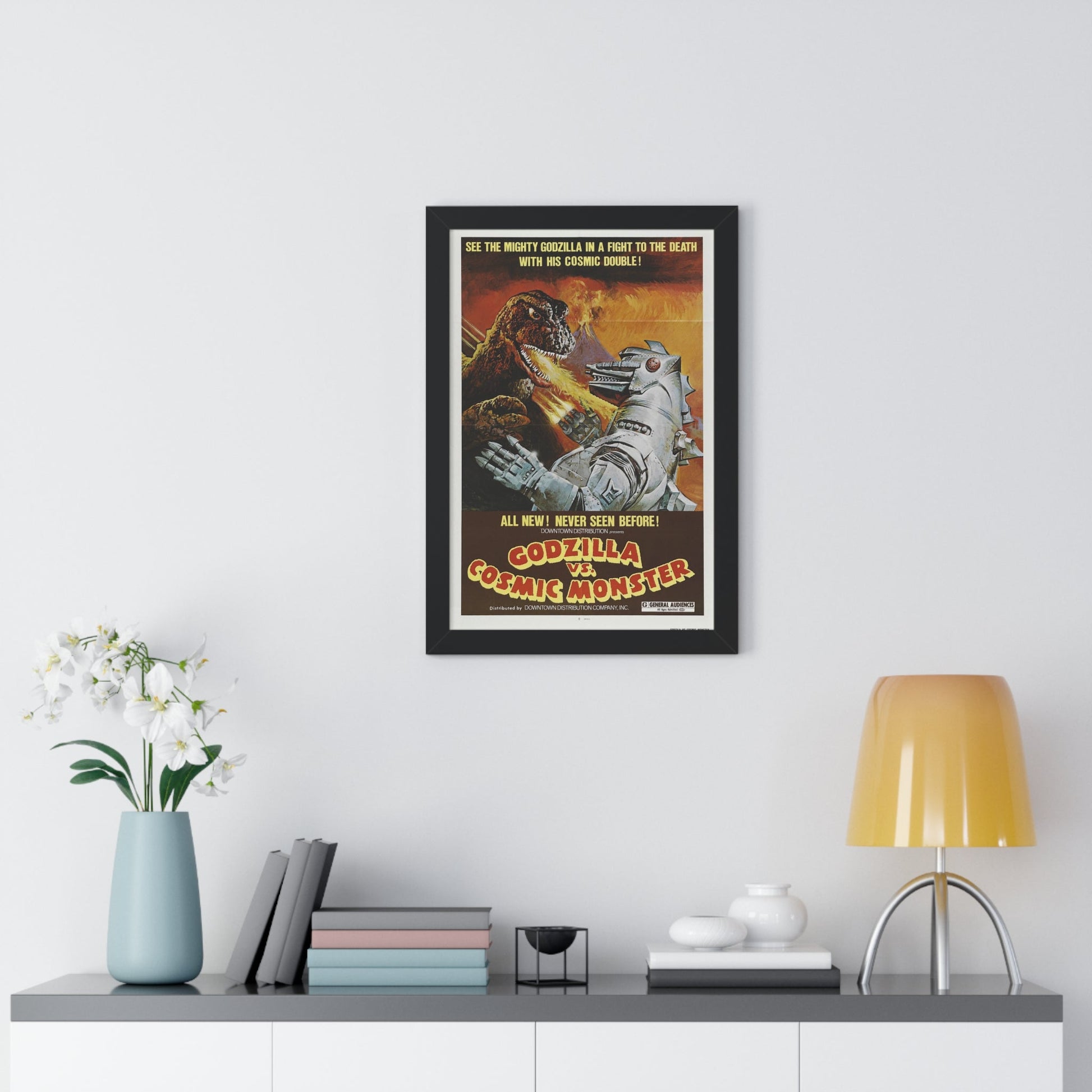 GODZILLA VS BIONIC MONSTER (GODZILLA VS MECHAGODZILLA) (2) 1974 - Framed Movie Poster-The Sticker Space