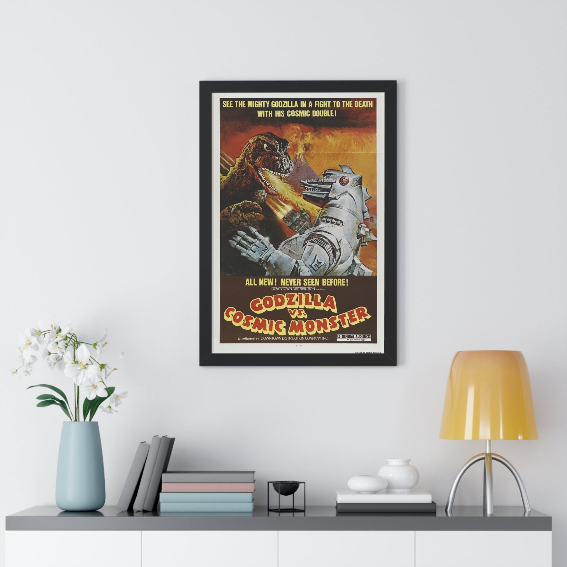 GODZILLA VS BIONIC MONSTER (GODZILLA VS MECHAGODZILLA) (2) 1974 - Framed Movie Poster-The Sticker Space