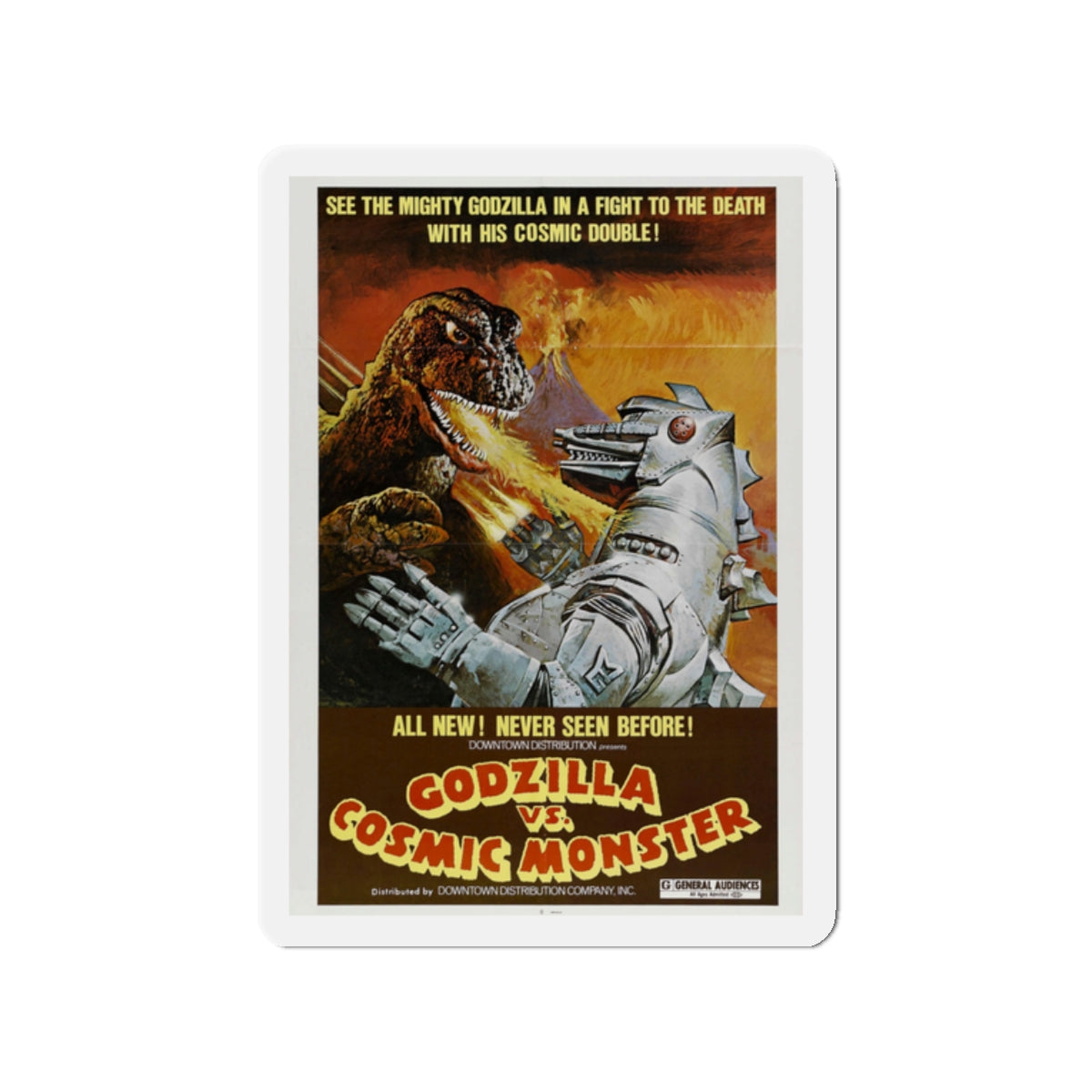 GODZILLA VS BIONIC MONSTER (GODZILLA VS MECHAGODZILLA) (2) 1974 Movie Poster - Die-Cut Magnet-2" x 2"-The Sticker Space