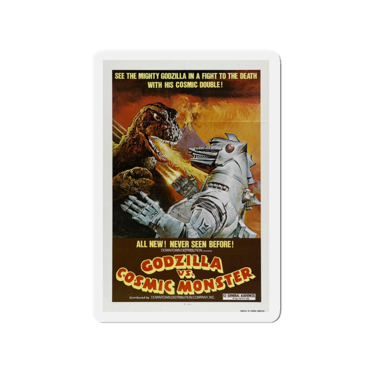 GODZILLA VS BIONIC MONSTER (GODZILLA VS MECHAGODZILLA) (2) 1974 Movie Poster - Die-Cut Magnet-3" x 3"-The Sticker Space