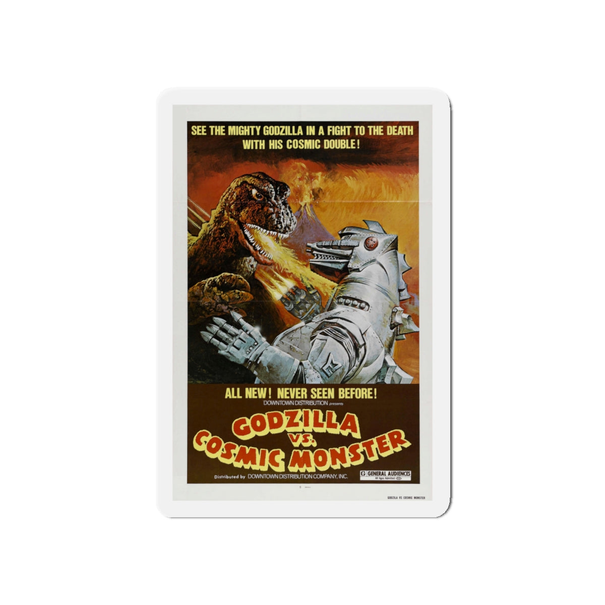 GODZILLA VS BIONIC MONSTER (GODZILLA VS MECHAGODZILLA) (2) 1974 Movie Poster - Die-Cut Magnet-5" x 5"-The Sticker Space