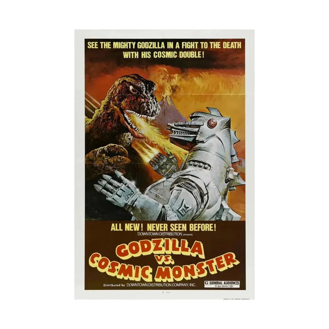 GODZILLA VS BIONIC MONSTER (GODZILLA VS MECHAGODZILLA) (2) 1974 - Paper Movie Poster - The Sticker Space