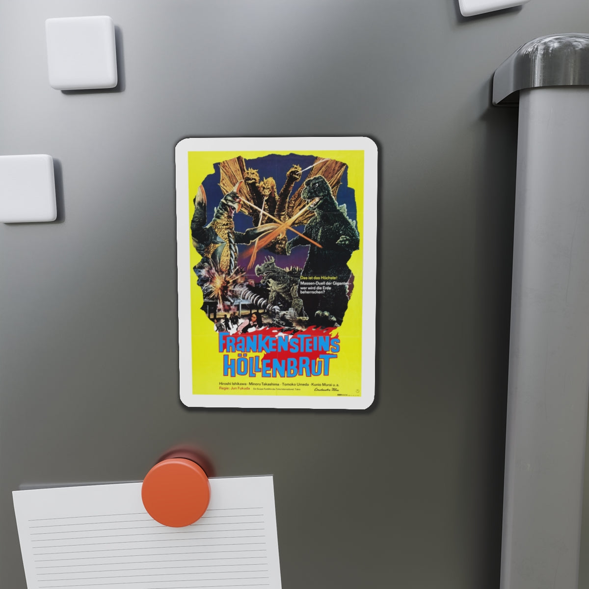 GODZILLA VS GIGAN (GERMAN) 1972 Movie Poster - Die-Cut Magnet-The Sticker Space