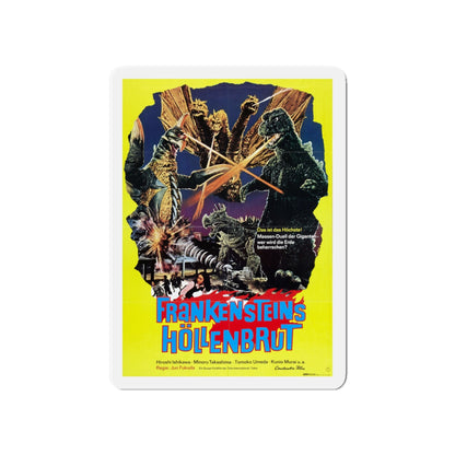 GODZILLA VS GIGAN (GERMAN) 1972 Movie Poster - Die-Cut Magnet-5" x 5"-The Sticker Space