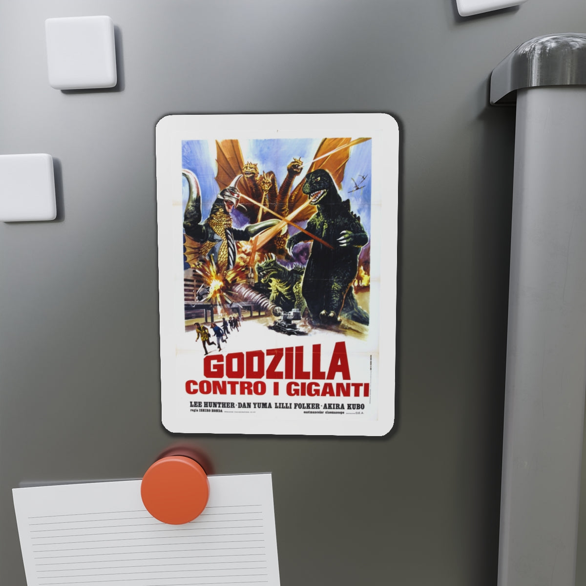 GODZILLA VS GIGAN (ITALIAN) 1972 Movie Poster - Die-Cut Magnet-The Sticker Space