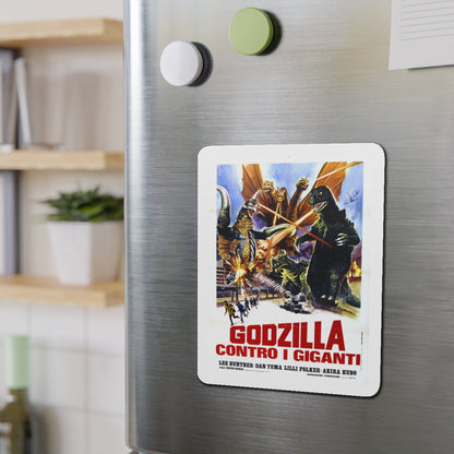 GODZILLA VS GIGAN (ITALIAN) 1972 Movie Poster - Die-Cut Magnet-The Sticker Space